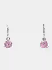 Розовый комплект украшений Ruby. Женские серьги и цепочка с подвеской
