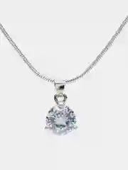 Серебряный комплект украшений Ruby. Женские серьги и цепочка с подвеской