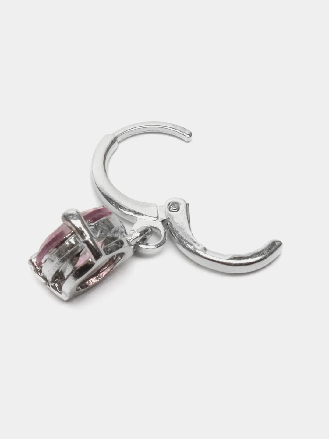 Розовый комплект украшений Ruby. Женские серьги и цепочка с подвеской