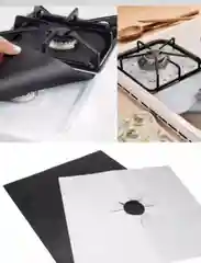 Черный многоразовый ЗАЩИТНЫЙ КОВРИК/НАКЛАДКА/ПЛЕНКА ДЛЯ ГАЗОВОЙ ПЛИТЫ