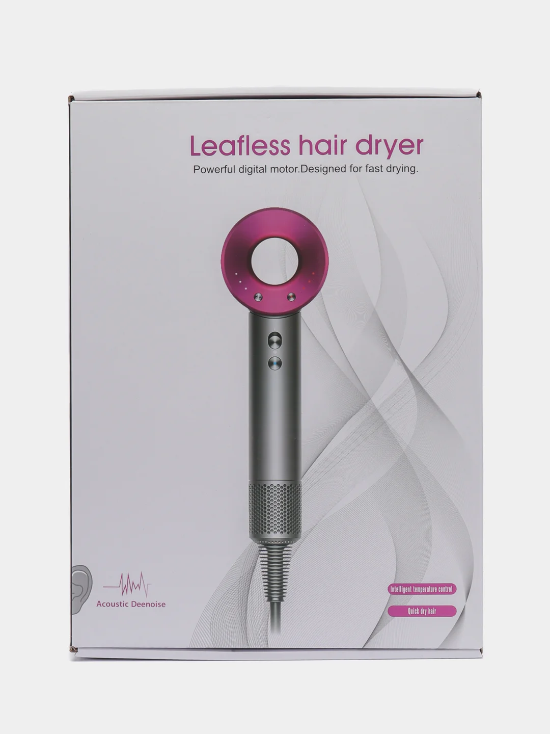 Серебряный фен для волос Super Hair Dryer, стайлер для укладки и сушки волос, 5 насадок