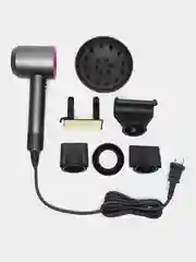 Фуксия фен для волос Super Hair Dryer, стайлер для укладки и сушки волос, 5 насадок