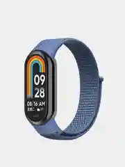 Синий ремешок нейлоновый на липучке для Xiaomi Mi Band 8 / Mi Band 9