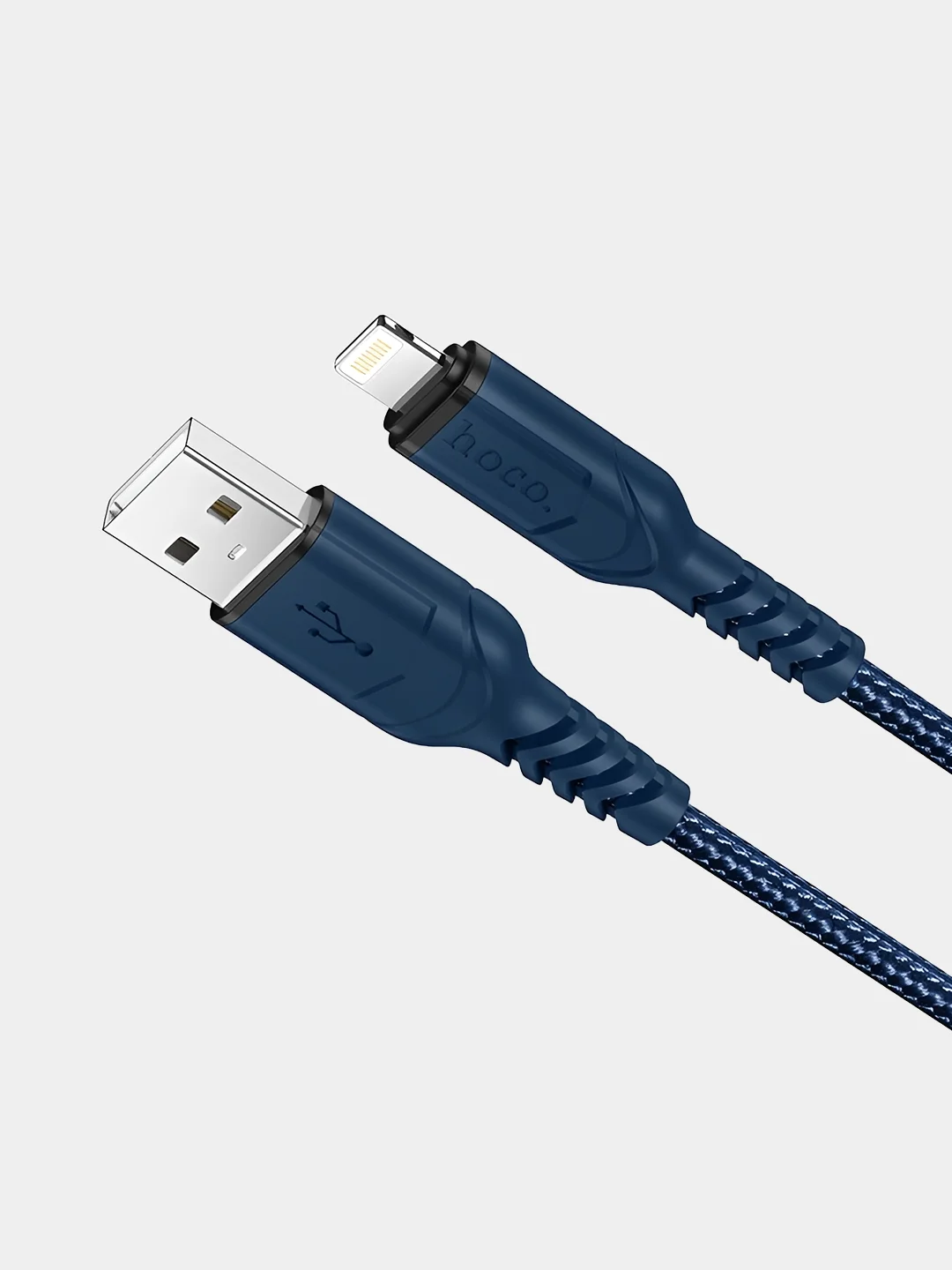 Синий кабель для iphone Lightning - USB для быстрой зарядки hoco X59