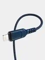 Синий кабель для iphone Lightning - USB для быстрой зарядки hoco X59