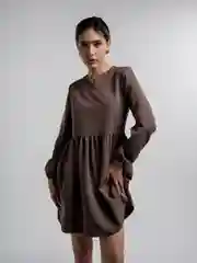 Шоколадный платье женское повседневное, однотонное