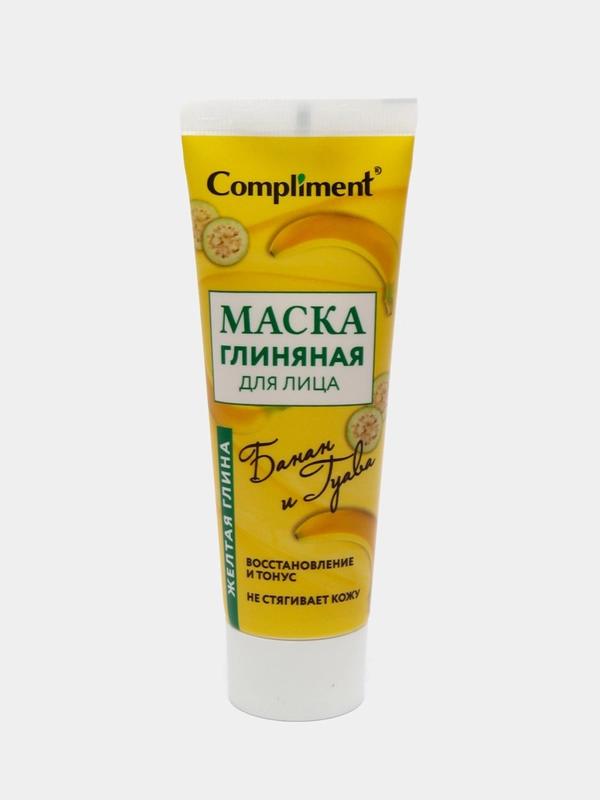 Маска для лица с желтой глиной Compliment, бананом и гуавой, 80мл