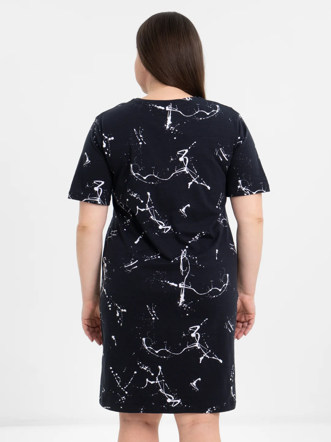 Слоновая кость платье-футболка Oversize, короткая туника, большие размеры 42-60