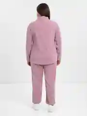 Розовый костюм брючный, вельветовый, большие размеры