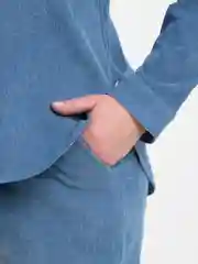 Голубой костюм брючный, вельветовый, большие размеры