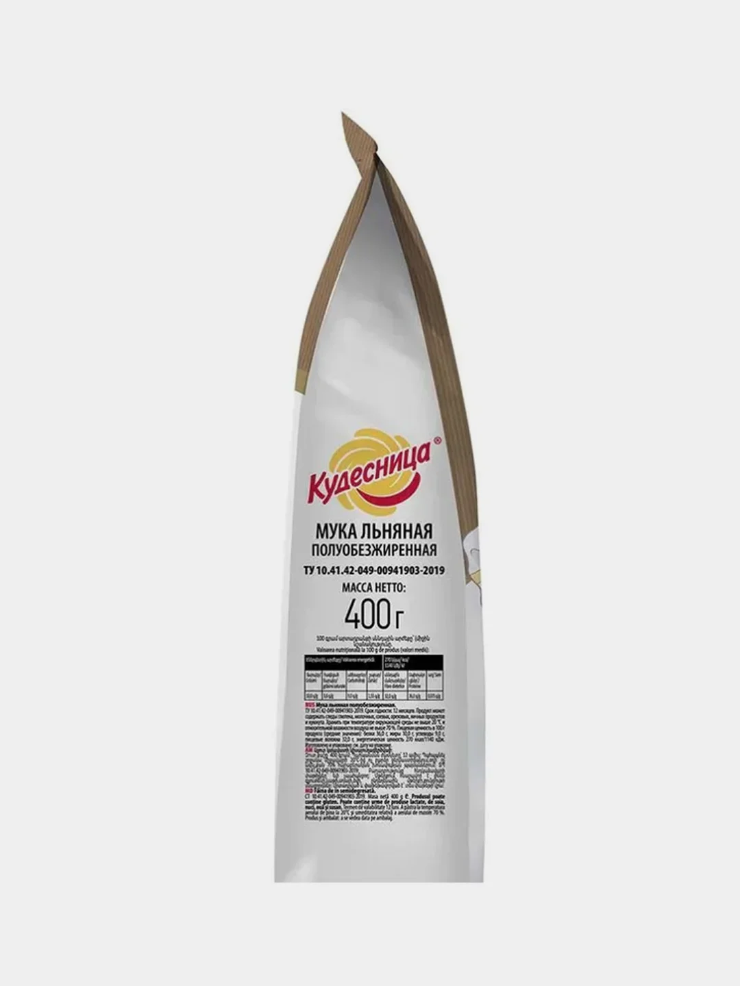 Мука льняная Кудесница, полуобезжиренная, 400 г