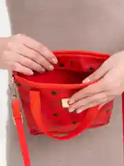 Красный женская мини сумка с ручками