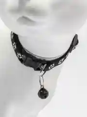Черный регулируемый ошейник для кошек и мелких собак, с колокольчиком