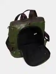 Зелёный хаки женский рюкзак - сумка из экокожи PU