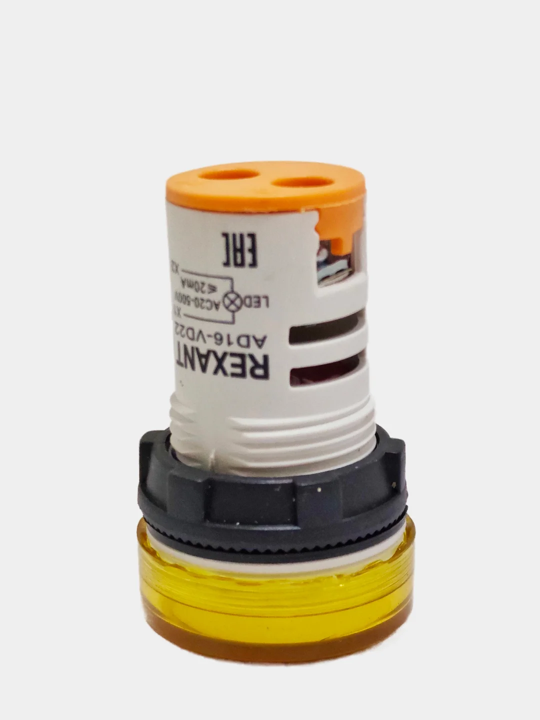 Желтый вольтметр (индикатор значения напряжения) VD22 70-500 B, красный/желтый/зеленый REXANT