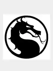 Черный наклейка на авто / машину / стекло "Мортал Комбат" (Mortal Kombat), 17 х 17 см