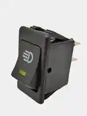 Желтый выключатель (фары, свет) клавишный 12V 35А (4с) ON-OFF с  LED подсв (+ клеммамы и термоус)