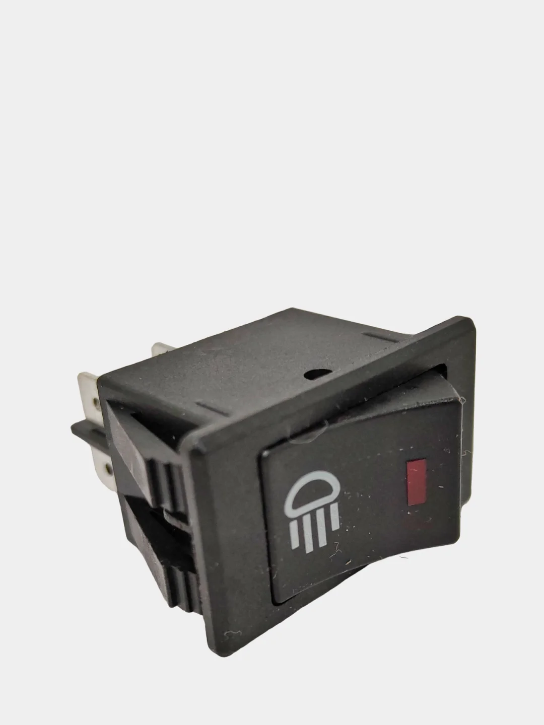 Красный выключатель (фары, свет) клавишный 12V 35А (4с) ON-OFF с  LED подсв (+ клеммамы и термоус)