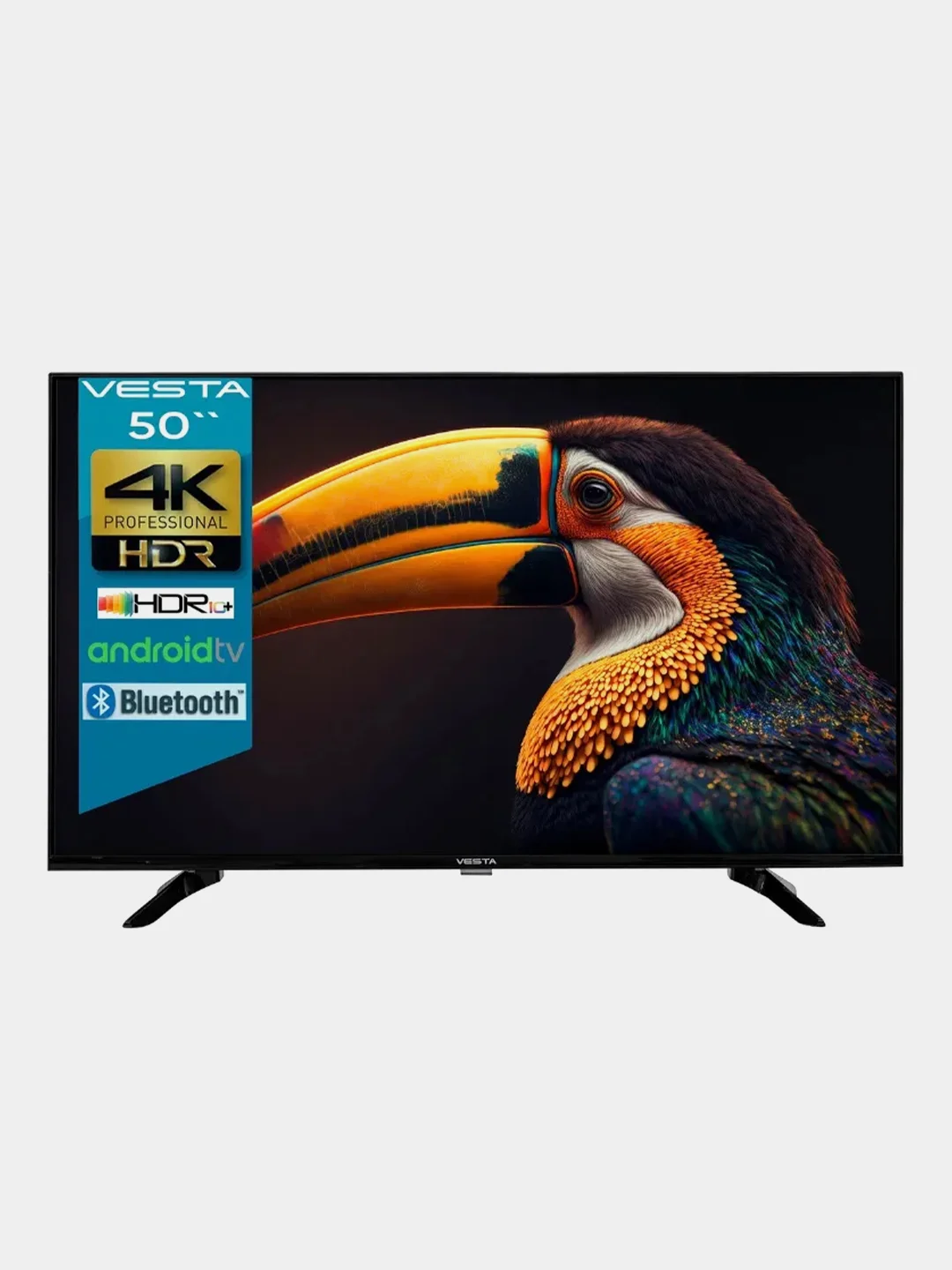 Черный телевизор LED 50" VeSta 50V3500 4K, HDR, SmartTV, BT 5.0, Wi-Fi, черный