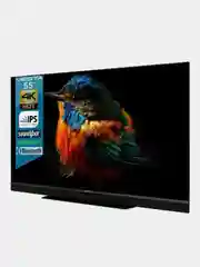 Черный телевизор LED 55" VeSta V55MUA7500, 4K, HDR, SmartTV, саундбар, BT 5.0, Wi-Fi , черный