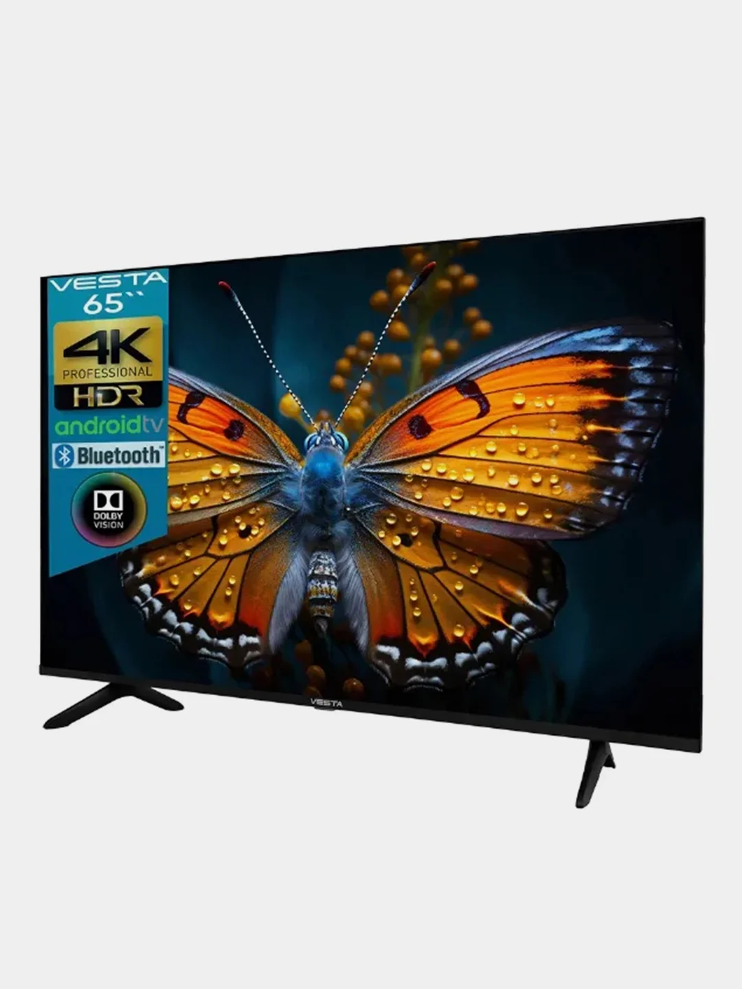 Черный телевизор LED 65" VeSta V65MU8500, 4K, HDR, SmartTV, BT 5.0, Wi-Fi 2.4-5.0 ГГц, черный