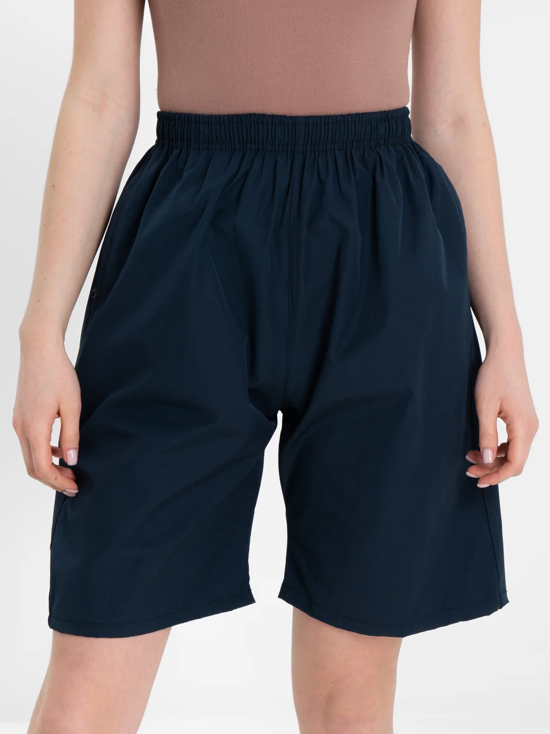 Темно-синий trendd / Шорты базовые Unisex с карманами и эластичной талией