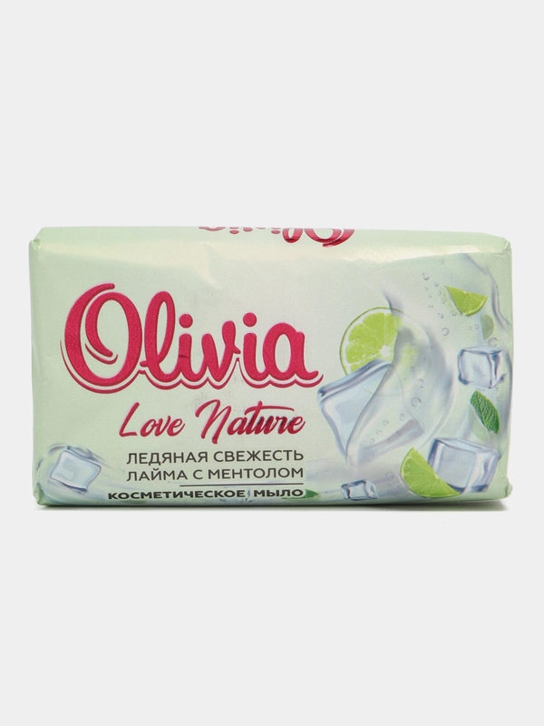 Мыло твердое туалетное для рук лица и тела Olivia Ледяная свежесть лайма с ментолом, 140 г
