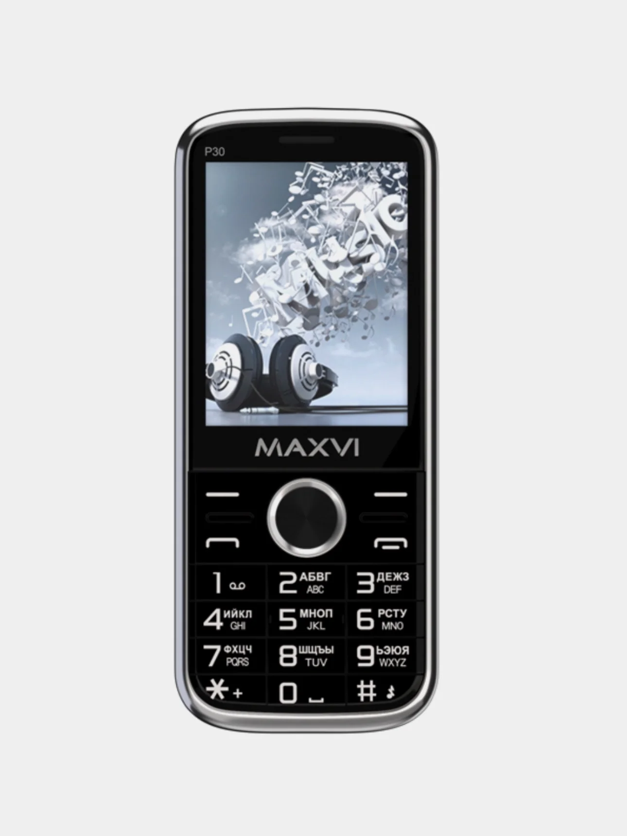 Черный кнопочный телефон Maxvi P30, с камерой, громкий динамик, аккумулятор 1800мАч