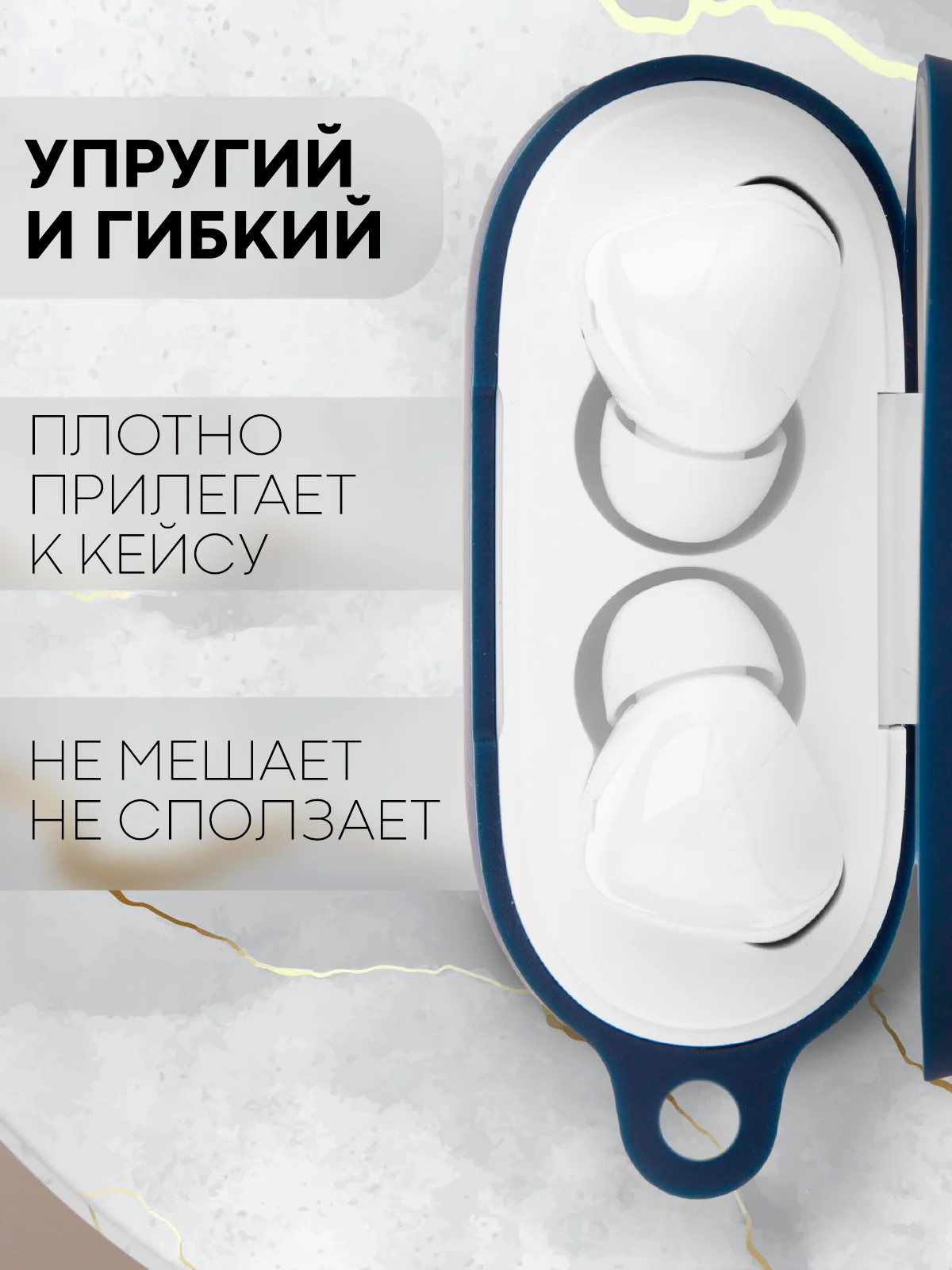 Синий чехол для беспроводных наушников КАРТОФАН Honor Choice Earbuds X3 Lite матовый силиконовый