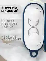 Синий чехол для беспроводных наушников КАРТОФАН Honor Choice Earbuds X3 Lite матовый силиконовый