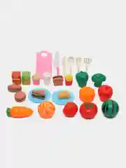 Игрушки "Фрукты и овощи" на липучках/Набор продуктов/Овощи/Фрукты/ПиццаПосуда/Корзина/Торт