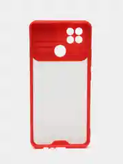 Красный чехол для Realme C20, C21, C11, Реалми С20, С21, С11 с защитой камеры, прозрачный