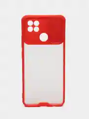 Красный чехол для Realme C20, C21, C11, Реалми С20, С21, С11 с защитой камеры, прозрачный