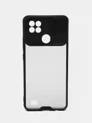Черный чехол для Realme C20, C21, C11, Реалми С20, С21, С11 с защитой камеры, прозрачный