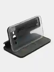 Черный чехол книжка с карточкой для Samsung J3 2016