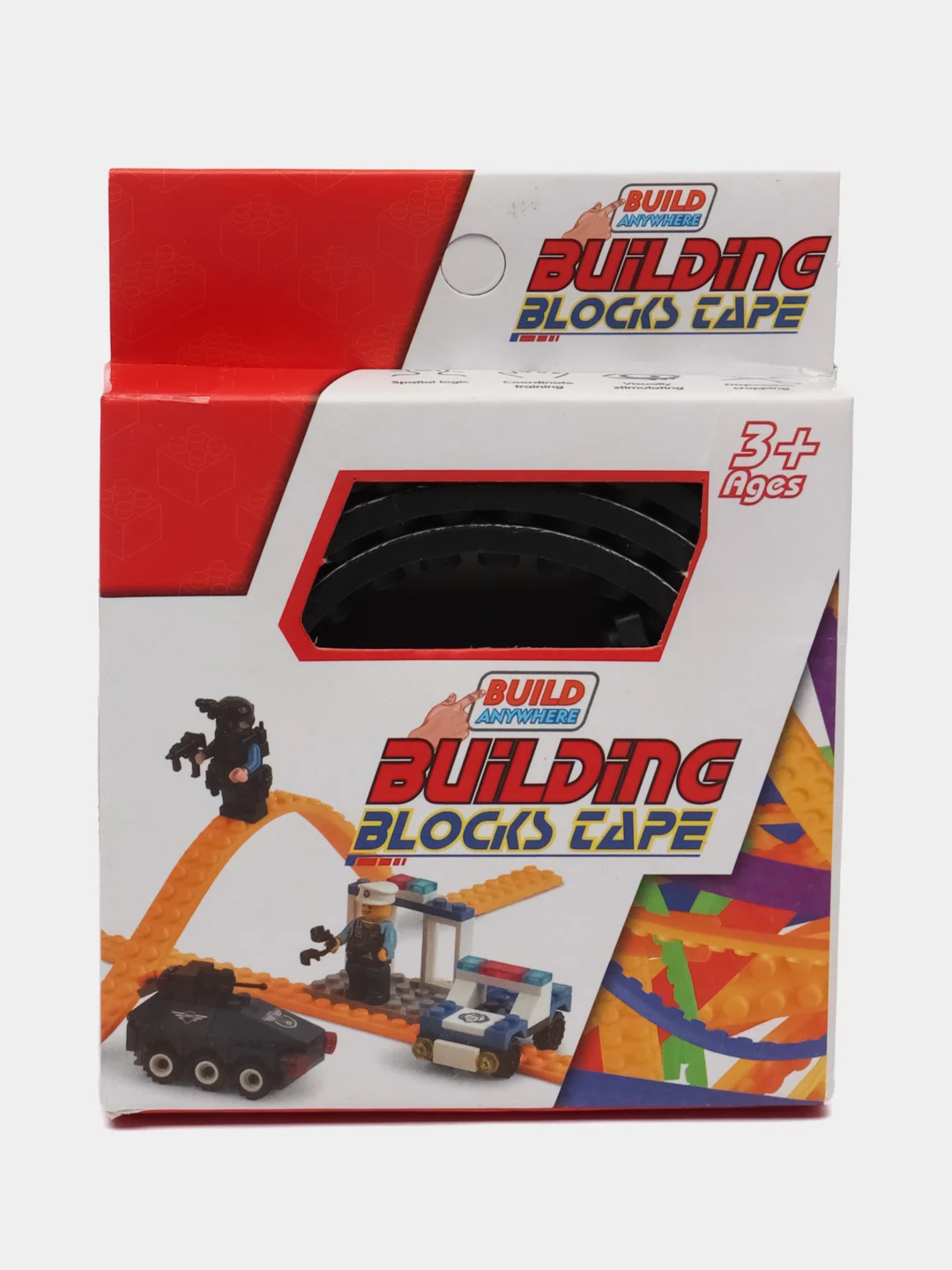 Черный резиновый блок для конструктора, 90 см, совместимо с лего (LEGO)