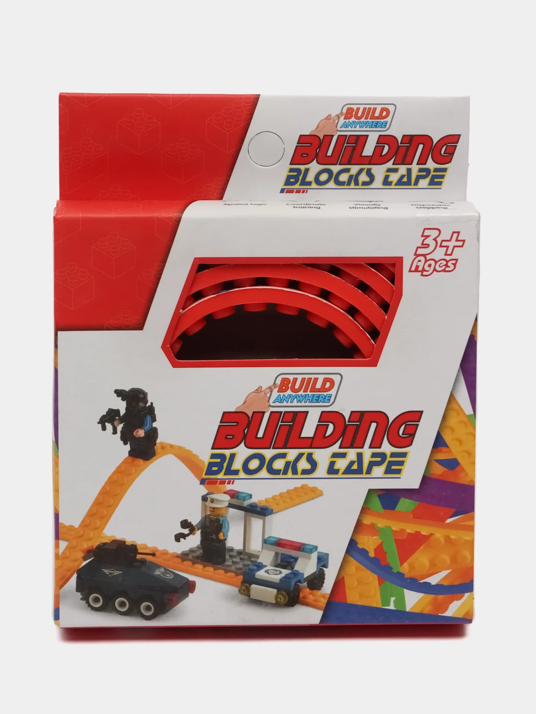 Красный резиновый блок для конструктора, 90 см, совместимо с лего (LEGO)