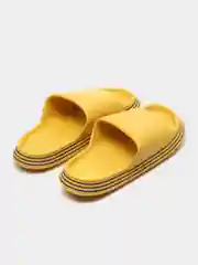 Желтый сланцы женские, на широкой подошве