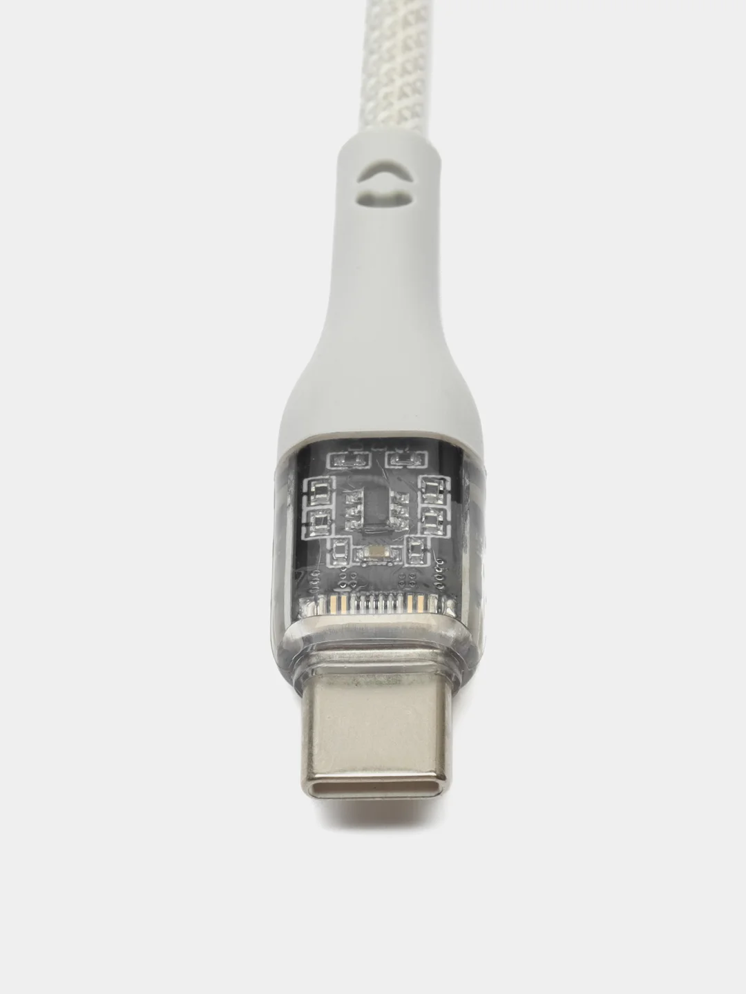 Серый кабель Hoco U115 с Type-C на Lightning 20W для зарядки и передачи данных с LED-ДИСПЛЕЕМ