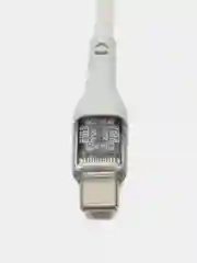 Серый кабель Hoco U115 с Type-C на Lightning 20W для зарядки и передачи данных с LED-ДИСПЛЕЕМ