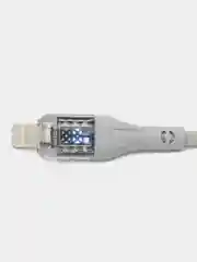 Серый кабель Hoco U115 с Type-C на Lightning 20W для зарядки и передачи данных с LED-ДИСПЛЕЕМ
