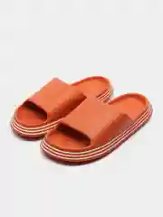 Оранжевый сланцы женские, на широкой подошве