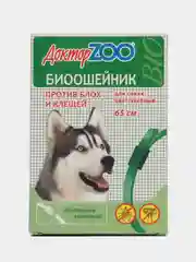 Зеленый ошейник Доктор ZOO для собак против блох и клещей, 65 см