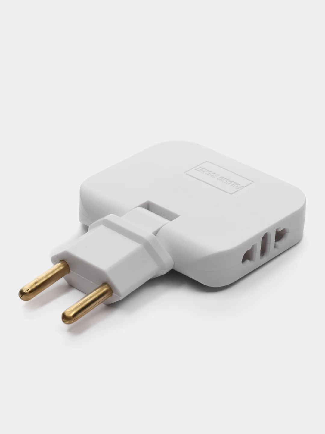 Плоский поворотный тройник для розетки idealim разветвитель 2500WT, комплект 2 шт