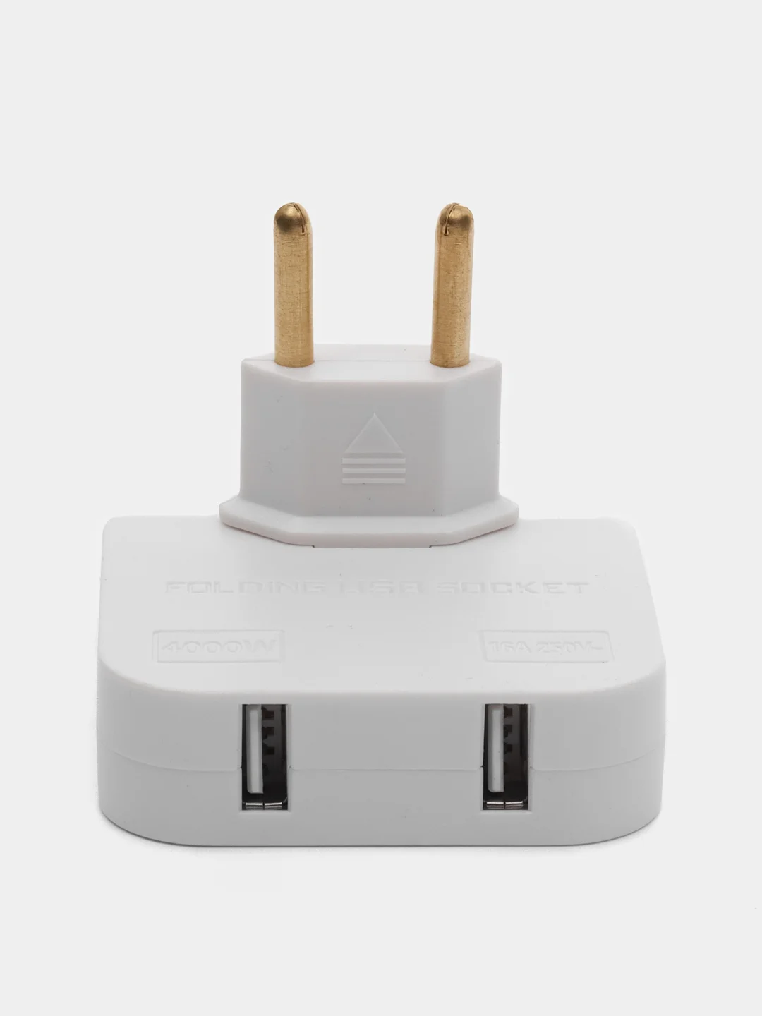 Плоский поворотный тройник с USB для розетки idealim разветвитель, 4000WT, комплект 2 шт