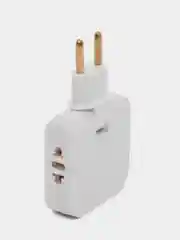 Плоский поворотный тройник с USB для розетки idealim разветвитель, 4000WT, комплект 2 шт