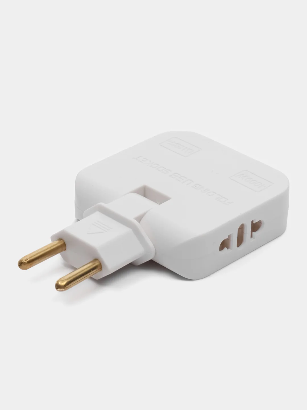 Плоский поворотный тройник с USB для розетки idealim разветвитель, 4000WT, комплект 2 шт