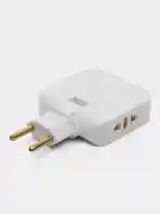 Плоский поворотный тройник с USB для розетки idealim разветвитель, 4000WT, комплект 2 шт