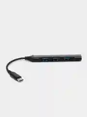 Черный usb-хаб, разветвитель на 4 порта, Type-C, переходник Hub 3.0, концентратор
