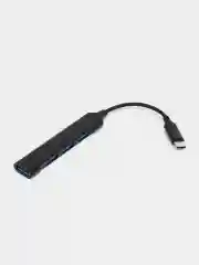 Черный usb-хаб, разветвитель на 4 порта, Type-C, переходник Hub 3.0, концентратор